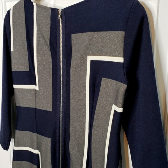 Danny & Nicole 3/4 Sleeve Shift Geometric Colorblock Mod Office Business Petite - Picture 5 of 15